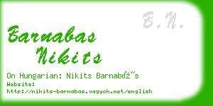 barnabas nikits business card